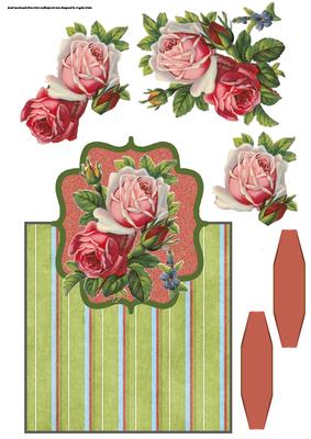 Pink Roses and Forgetmenot Over the Edge