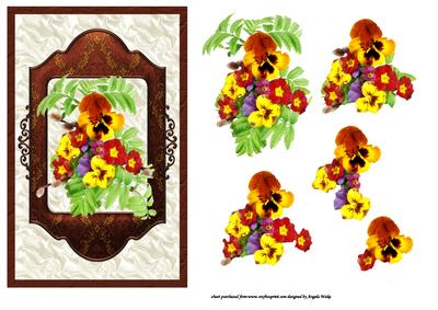 Pansies in Vintage Style