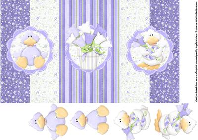 Two Little Ducks and a Vase of Flowers