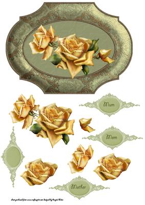 Gold Rose Vintage Frame