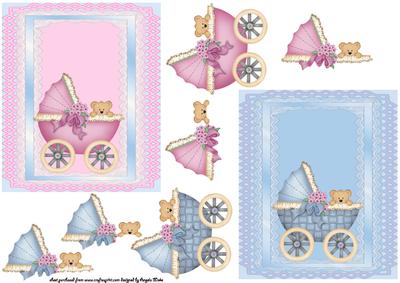 Baby Prams Pink and Blue