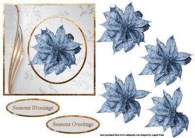 Blue Floral Christmas