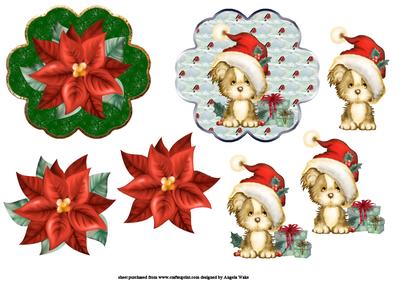 Poinsettia and Puppy Toppers