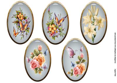 Assorted Floral Cameos