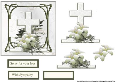 Christian Cross and Lilies