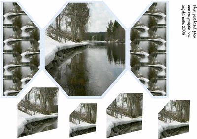 Snow at the Side of the Lake in Winter