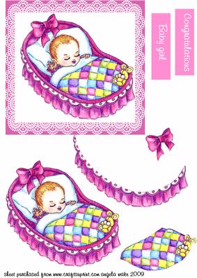Baby Girl in Crib New Born