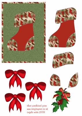 Red Christmas Stocking and Red Bow