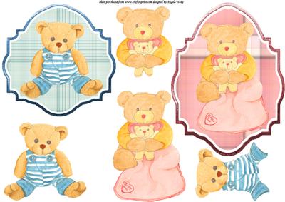 Baby Bear, Boy and Girl Topper