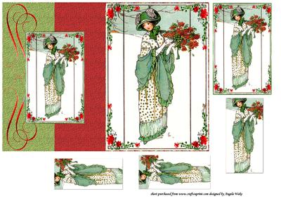 Floral Christmas Fold Back Card