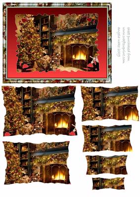 A Roaring Fire and Lighted Christmas Tree