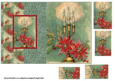 Poinsettias and Candles Old Back