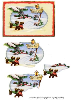 Christmas Scotish Dogs