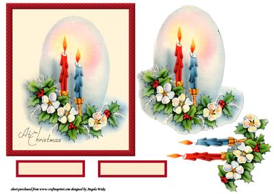 Christmas Holly ,candles, and Flowers