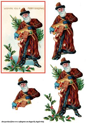 Vintage Santa Topper, Christmas
