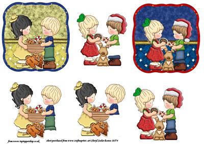 Christmas Friends with Cookies and Candy