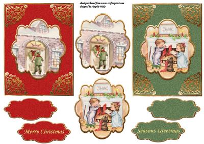 Vintage Christmas A6 Card Fronts