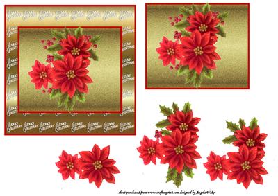 Poinsettia with Merry Christmas