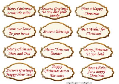 Christmas Sentiment Tags