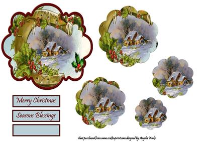 Holly, Horseshoe and Best Wishes for Christmas