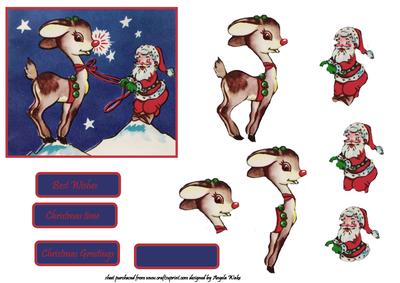 Santa and Rudolf Topper