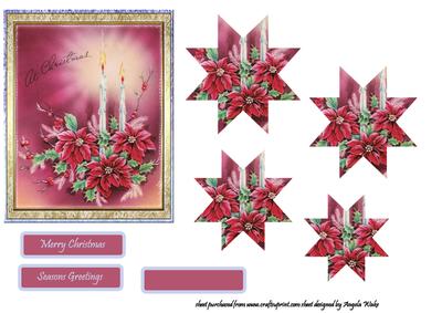 Poinsettias and Candles Star