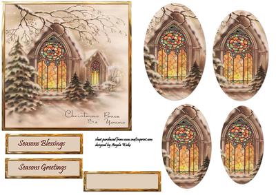 Country Church Scene Vintage