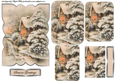 Water Mill Shaped Card Front