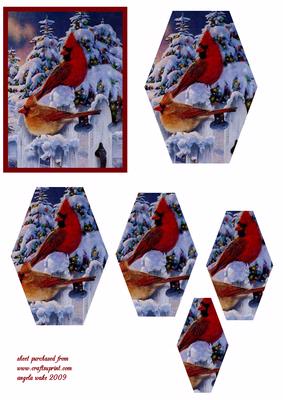 Red Cardinals in the Snow