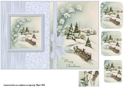 Christmas Vintage Scene Fold Back