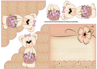 Bear with Basket of Flowers