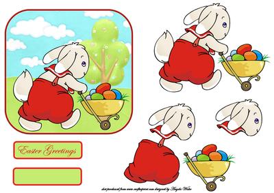 Easter Rabbit with Lots of Eggs