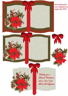 Red Poinsettia and Cones