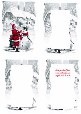 Santa Keeping the Snowman Warm