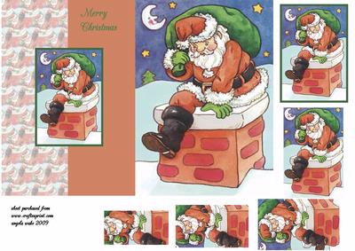 Santa Coming Up the Chimney