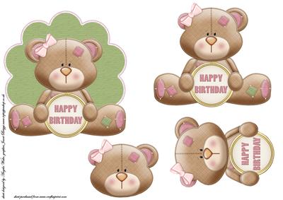 A Beary Happy Birthday Topper