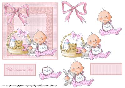 Baby Girl with Toy and Basket