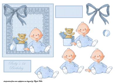 Baby Boy with Ted in the Box