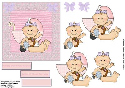 Baby Girl with Pram