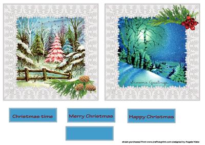 Christmas Trees and Snow Scene