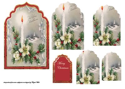 Christmas Candle and Flowers