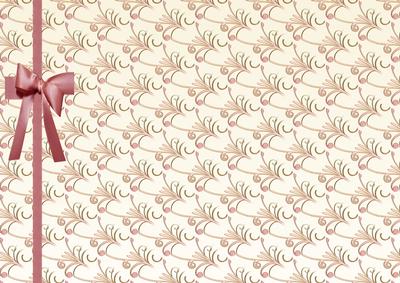 Pink and Cream Swirls and Ribbon