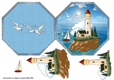 Nautical Scene, Octagon Card