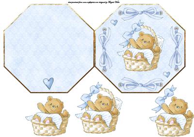 Baby Blue Bear in Basket