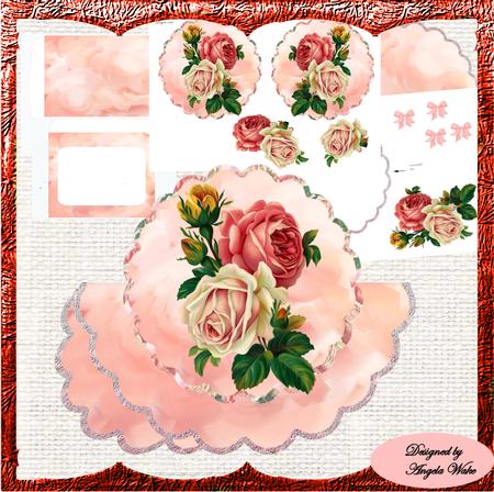 Vintage Rose Wobble Card