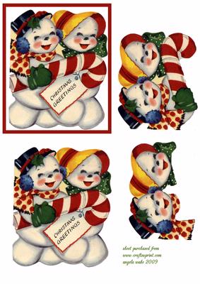 Brother and Sister Snowpeople