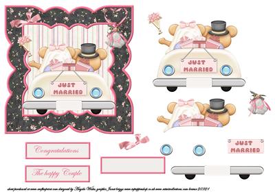 Just Married Teddy's and Car