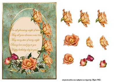 Orange Rose's with Verse