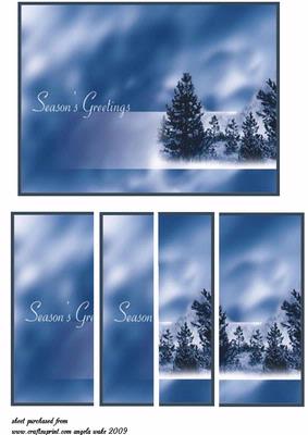 Blue Fir Trees and Snow