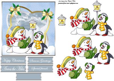 Snowman and Penguin Singing